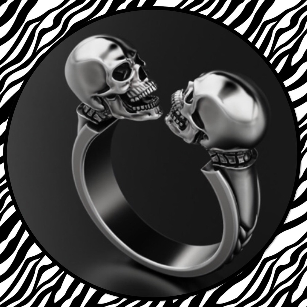 🔮NEW🔮Men’s Stainless Steel Twin Skull Open Ring